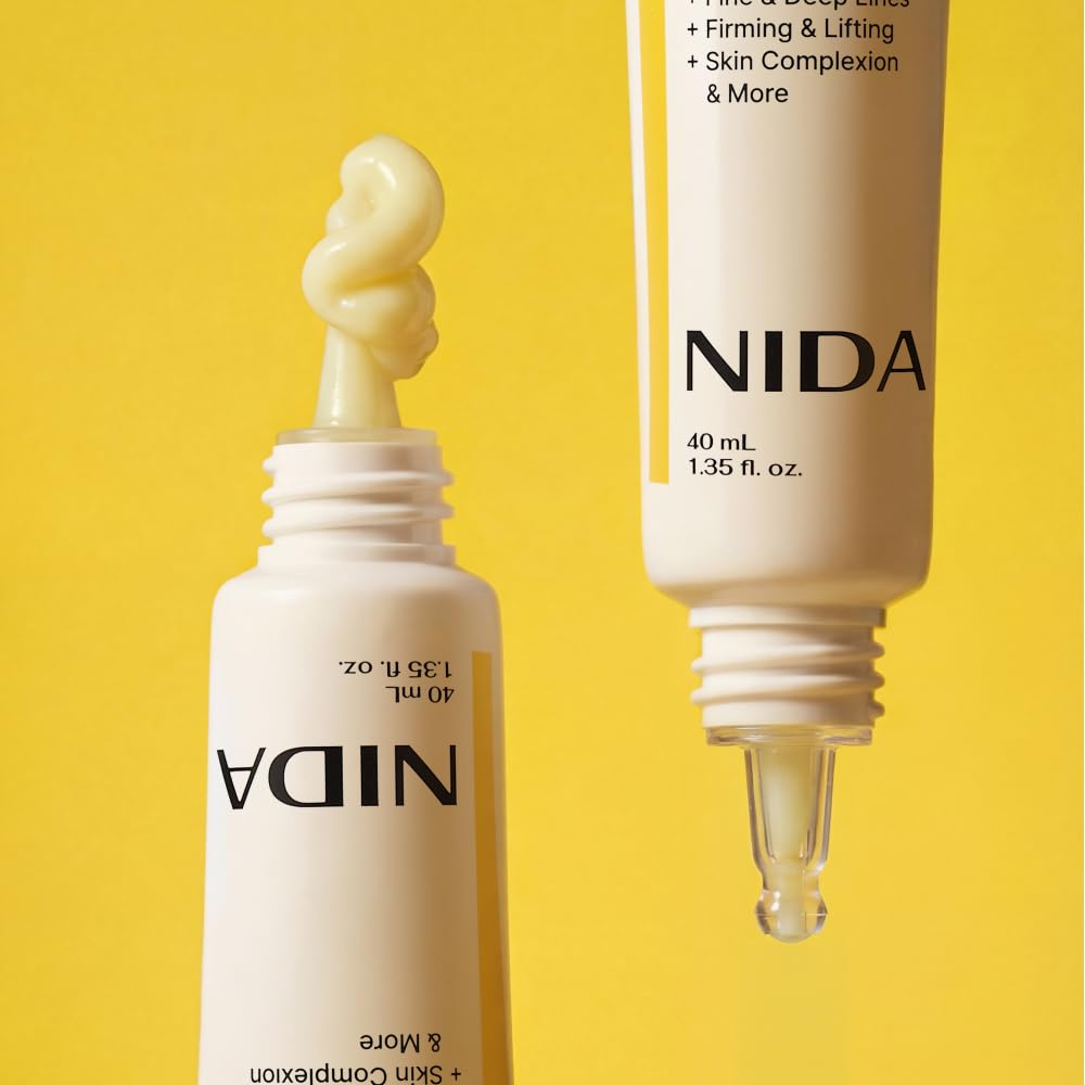 NIDA Revive Eye Cream For Face And Neck | Probiotics Lystate Solution, Retinal, Peptide Complex, Bakuchiol | Wrinkles, Fine Lines, Cell Turnover, Firm Skin Texture, Radiant Skin | 1.35 fl. oz., 40ml