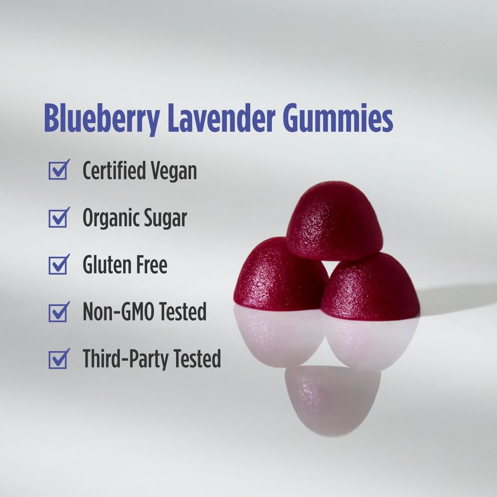 Nordic Naturals Magnesium Gummies, Vegan, Blueberry Lavender - 60 Count | Supports Relaxation, Mood & Heart Health - Non-GMO Magnesium Supplement for Adults - 20 Servings of Magnesium Glycinate