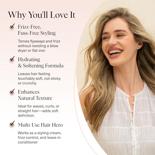 Buy now Kitsch Smoothing Air Dry Cream for Hair â€“ Frizz Control Hair Care Product with Castor Oil & Coconut Oil â€“ Weightless Styling Cream - Enhances Natural Texture Appearance | Ideal Gifts for Women â€“ 5 oz at indiglob india