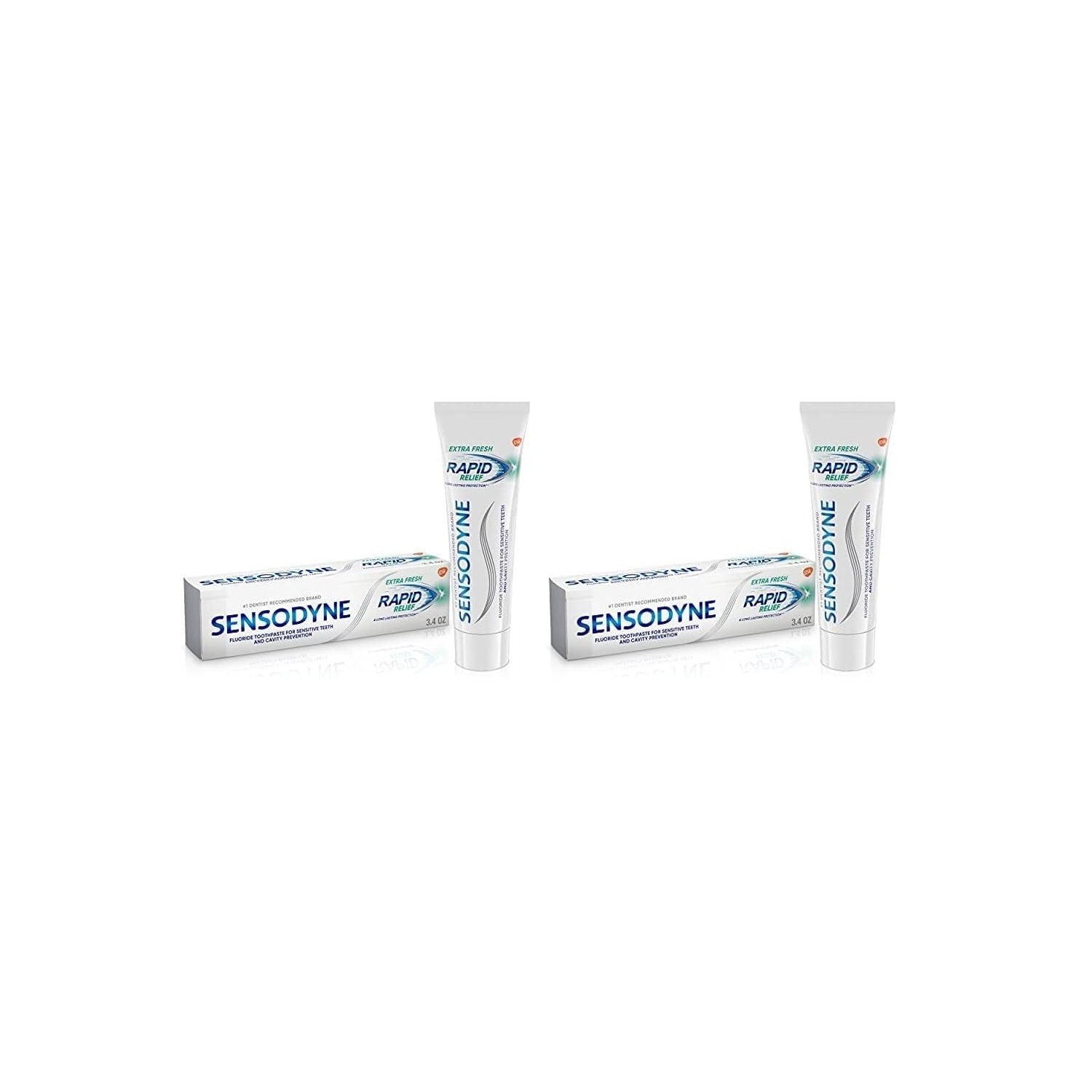 Buy now Sensodyne Rapid Relief Sensitive Toothpaste, Cavity Prevention and Sensitive Teeth Treatment - 3.4 Ounces 3.4 Ounce (Pack of 2) Extra Fresh at indiglob india