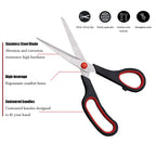 Scissors, Multipurpose office Scissors,8.5 Inch Ultra Sharp Shears, Comfort-Grip Handles Household scissors，Sturdy Sharp Craft Supplies - Pack of 5, Right/Left Hande