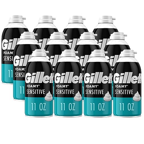 Buy now Gillette Foamy Shaving Cream, Sensitive Skin, 11 Ounce (Pack of 12) at indiglob india