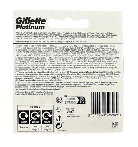 Buy now Gillette Double Edge Platinum Safety Razor Blades for Men, Pack of 50 Stainless Steel Refill Blades at indiglob india
