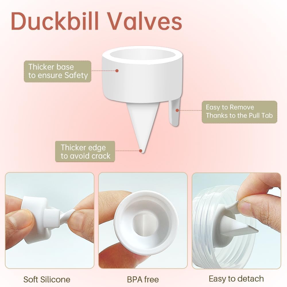 PumpMom-us Wide Mouth Connector Duckbill Valves for Spectra S1 S2 9 Plus Pump, Widemouth Connector Compatible with Medela PersonalFit Shield and Lansinoh Flange Backflow Protector Base