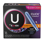 Buy now U by Kotex Click Compact Tampons, Super Absorbency, Unscented, 16 CT (Pack of 2) at indiglob india