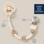 Itzy Ritzy Silicone Pacifier Clip, Baby Pacifier Holder Clip (Baby Bear)