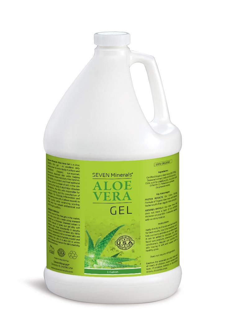 Buy now Seven Minerals, Travel Size Organic Aloe Vera Gel from freshly cut 100% Pure Aloe - 2 Fl Oz - HighestQuality, Texas grown, Vegan, Unscented - For Face, Skin, Hair, Sunburn relief (2 Fl Oz) at indiglob india