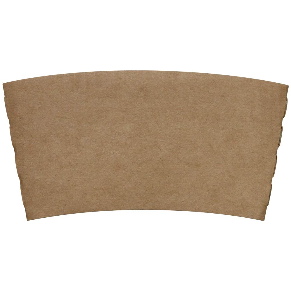 Karat [1,000 ct] Coffee Cup Sleeves Traditional Corrugated Coffee Cup Jackets for 10 oz to 24 oz Cups, Recyclable & Disposable (C5300 Kraft)