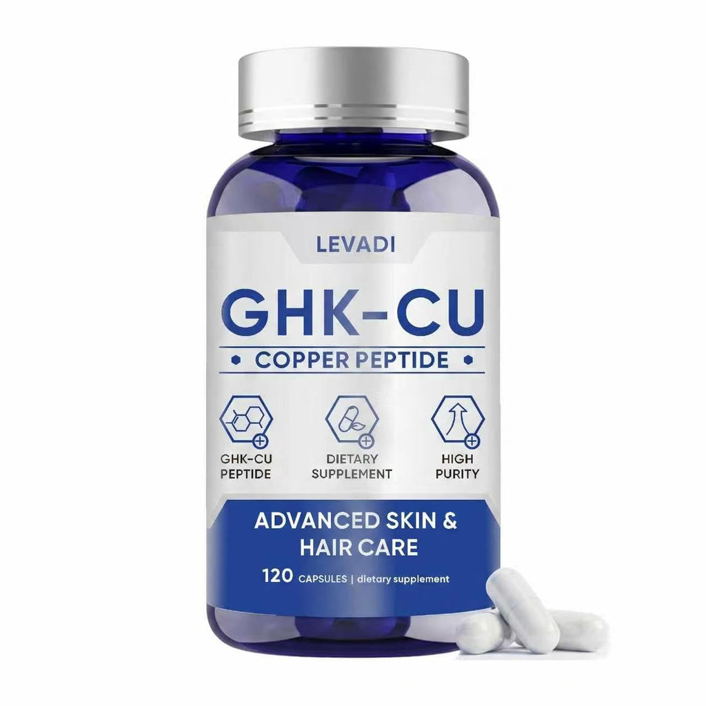 LEVADI GHK-Cu Copper Peptide Supplement, 120 Vegan Capsules