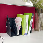 Buy now Sutekus Collapsible File Holder Desk Organizer File Folder Holder Organizer for Desk Office Home Organization, 4 Compartments (Black) at indiglob india