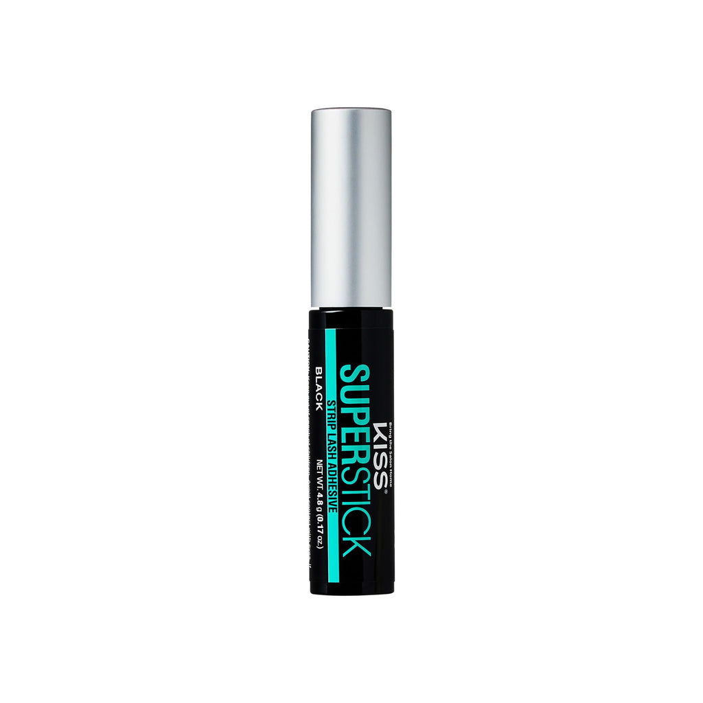 Kiss SuperStick Lash Glue for Strip Eyelashes, Black, 0.17 Oz (4.8 g), Dermatologist-Tested, Extended Wear Lash Adhesive, Easy-to-Apply Quick-Dry Brush Applicator, Waterproof on Normal Skin