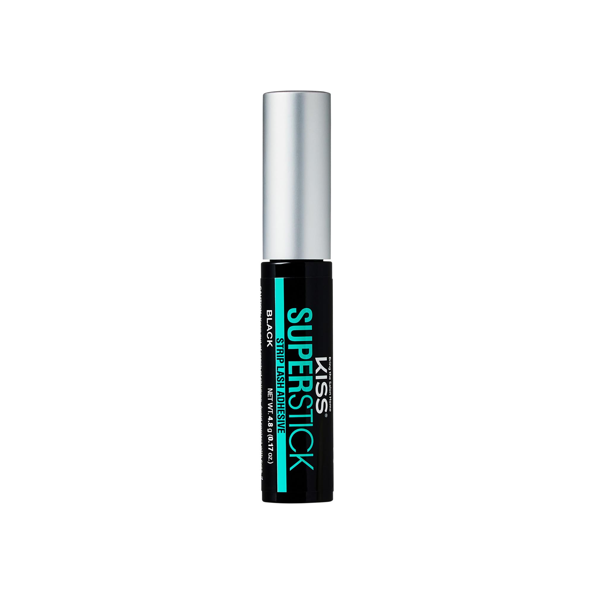 Kiss SuperStick Lash Glue for Strip Eyelashes, Black, 0.17 Oz (4.8 g), Dermatologist-Tested, Extended Wear Lash Adhesive, Easy-to-Apply Quick-Dry Brush Applicator, Waterproof on Normal Skin