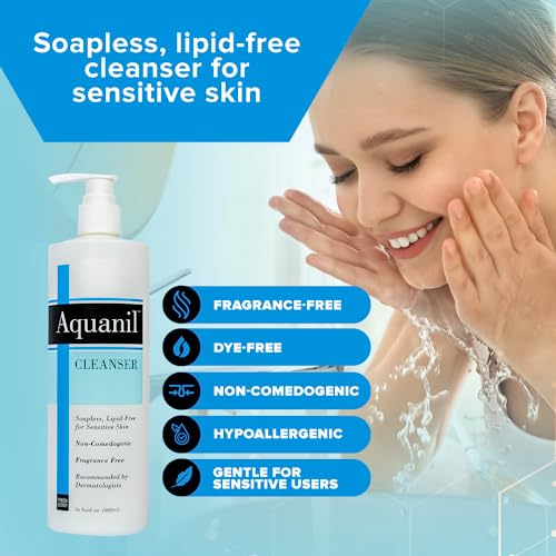 Buy now Person & Covey Aquanil Cleanser - Lipid-Free Sensitive Skin Cleanser, Non-Comedogenic Gentle Cleanser - Soap Free Cleanser with 7 Ingredients, Fragrance-Free Skin Care Cleanser - 3 Pack, 16 Fl. Oz. at indiglob india