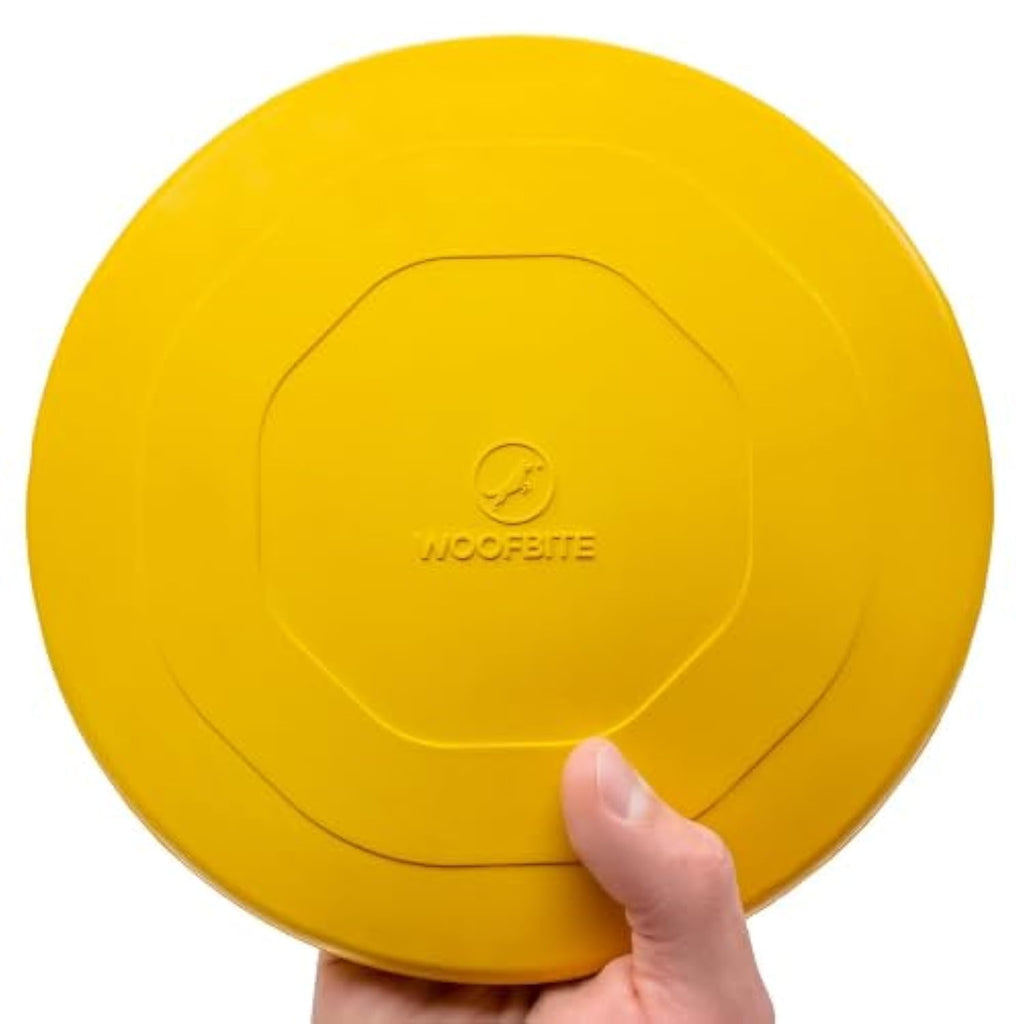 "Indestructible Dog Disc - Lifetime Replacement - Medium & Large Breed - Ultra Durable for Aggressive Chewers - Tough & Strong, Heavy Duty Natural Rubber Toy - Fetch, Tug, & Chew - 8in