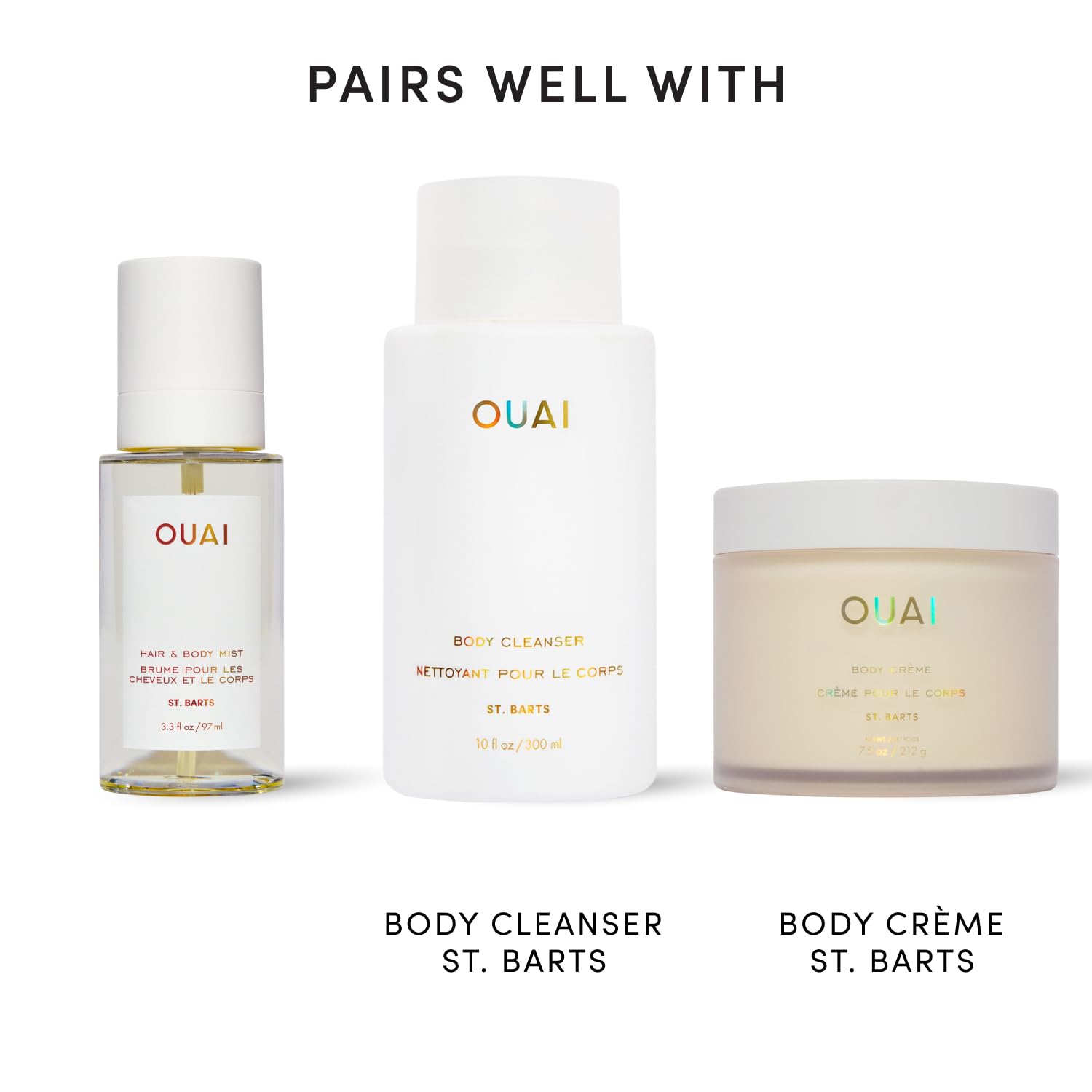 OUAI St. Barts Hair and Body Mist - Tropical-Scented Body Spray (3.3 oz) | Hair Perfume and Body Spray with Notes of Dragonfruit, Orange Blossom, Tuberose & Musk