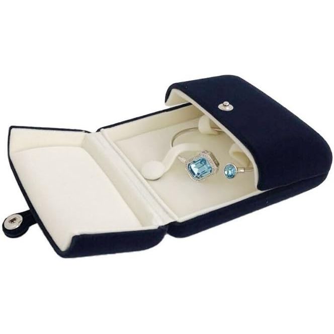 Buy now Premium Double Function Navy Luxurious Blue Velvet Pendant Earrings Necklace Gift Box Double Layer Fine Material Modern Elegant (Jewelry is not included) Bangle Bracelet at indiglob india