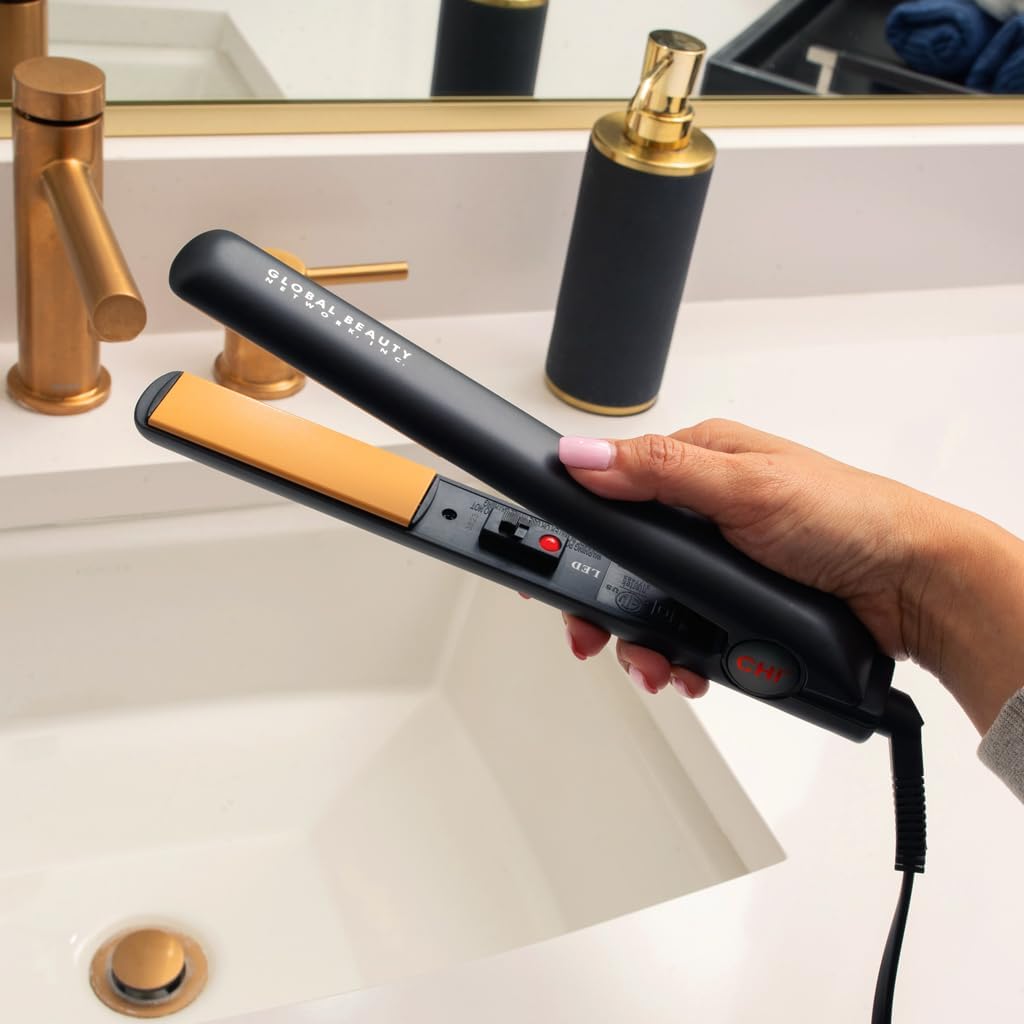 CHI Original 1" Ceramic Hair Straightener Flat Iron for Styling, Advanced Ceramic Technology for Frizz-Free Smooth Shine, Floating Plates for Easy Glide, Analog On/Off Switch, Salon-Quality Results
