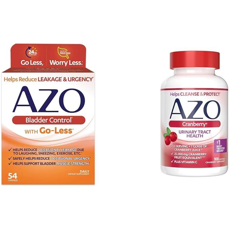 Buy now AZO Bladder Control with Go-Less Daily Supplement | Helps Reduce Occasional Urgency, leakage due to laughing, sneezing and exerciseâ€ â€ â€  | 72 Capsules 54 Count (Pack of 1) Supplement + Cranberry at indiglob india