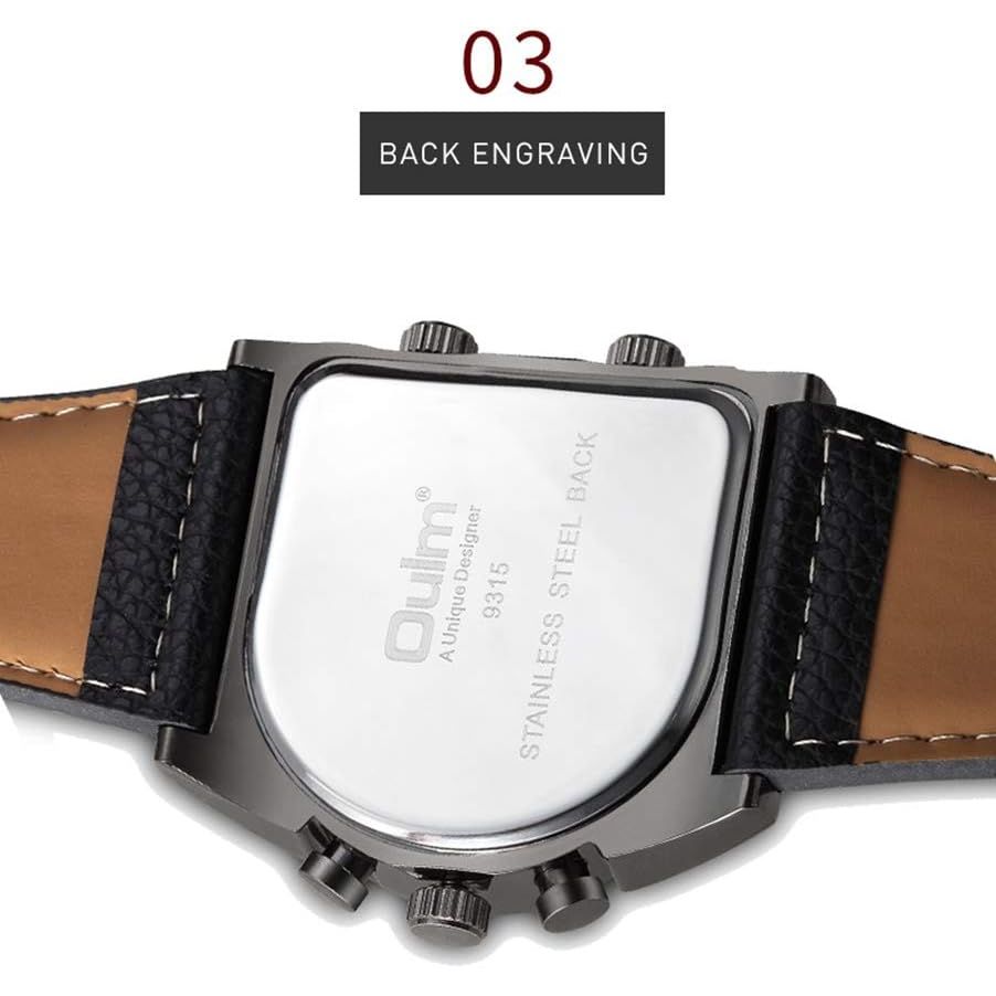 Buy now Oulm Men's Steampunk Skeleton Automatic Mechanical Alloy Stainless Steel Leather Watch CH164 at indiglob india