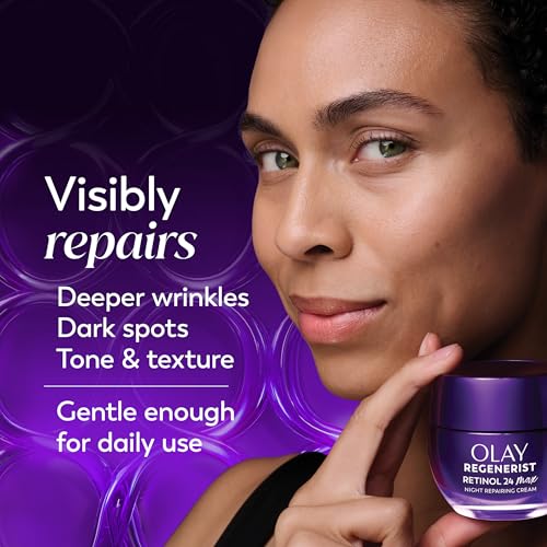 Buy now Olay Retinol Night Cream for Women, MAX, Anti-Aging Face Mousturizer, Fragrance-Free, Non Greasy - Anti-Wrinkle, Smooth Fine Lines, Hydrating Skin Care - Triple Collagen Cream, Niacinamide, 1.7oz at indiglob india