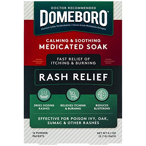 Buy now Domeboro Medicated Soak Rash Relief (Burowâ€™s Solution), 12 Count (Pack of 1) - Packaging May Vary at indiglob india