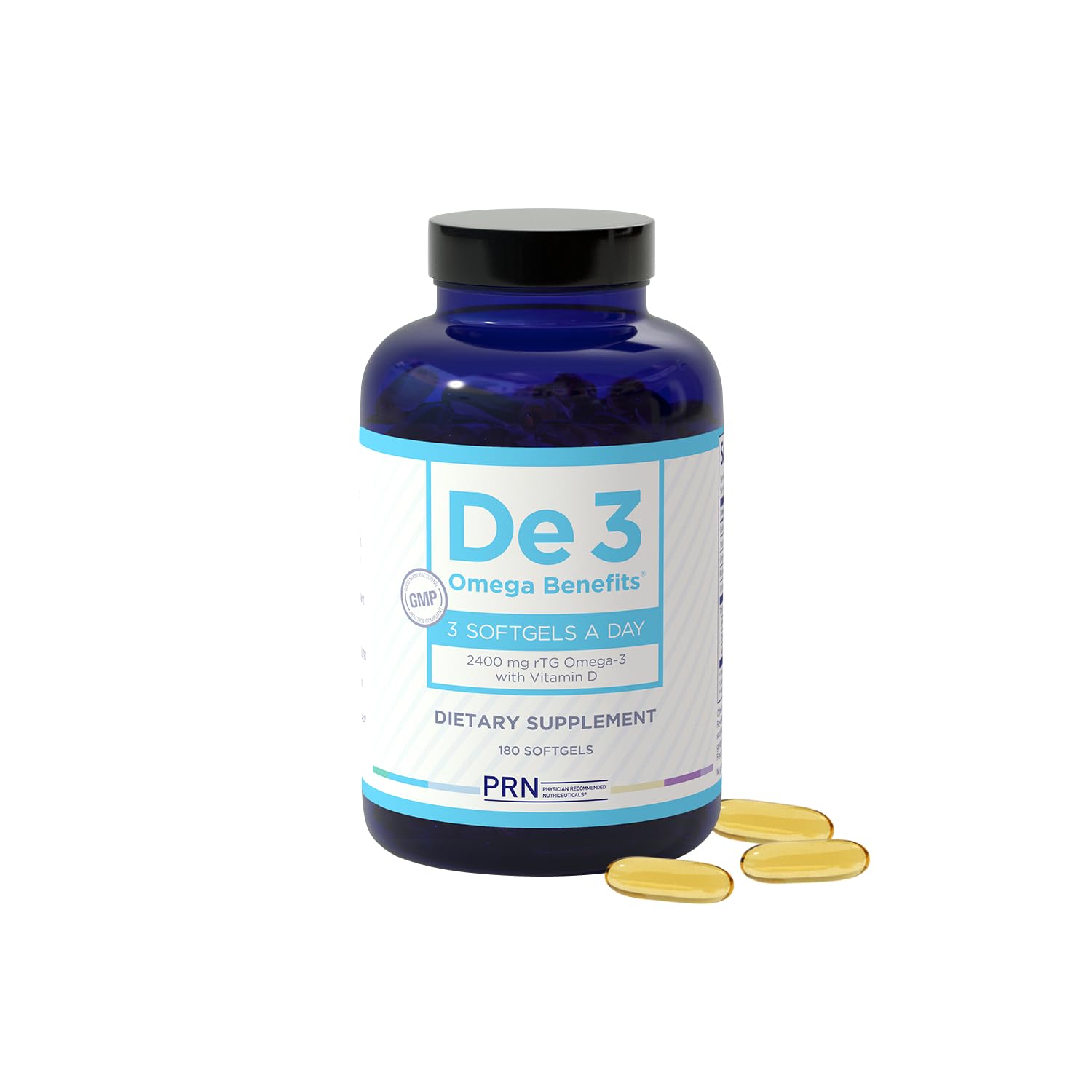De3 Occasional Eye Dryness rTG Omega 3 Supplement, 180 Count, 60-Day Supply | Fish Oil Omega 3 Supplements for Hydrated Eyes, 1680 mg EPA, 560 mg DHA & Vitamin D3 for Soothing Tears & Eye Health