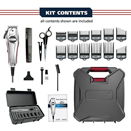 Buy now Wahl USA Pro Ultra Quiet High Torque Corded Hair Clipper for Ultra Quiet Operation and Cooler Operating Temperatures, Metal Housing with Bonus Hair Clipping Guard Caddy - Model 3000097 at indiglob india