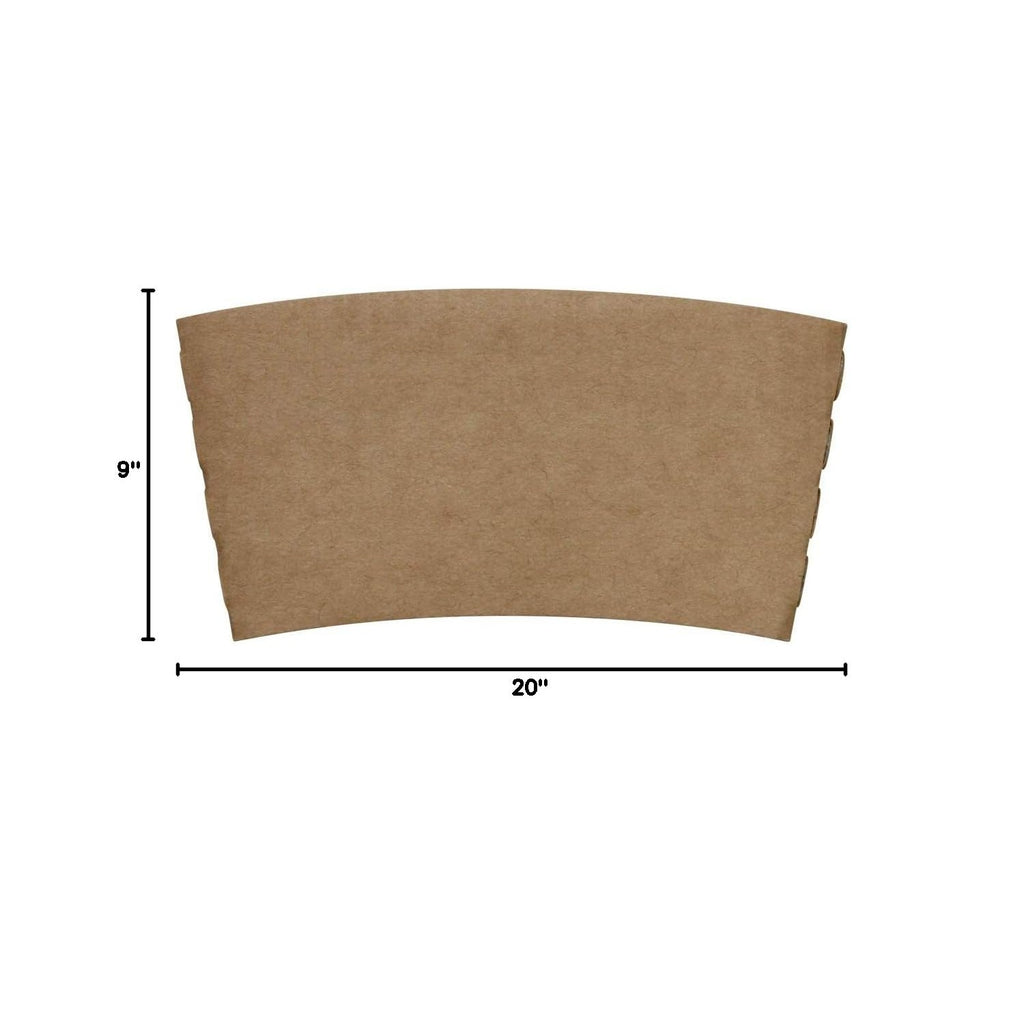 Karat [1,000 ct] Coffee Cup Sleeves Traditional Corrugated Coffee Cup Jackets for 10 oz to 24 oz Cups, Recyclable & Disposable (C5300 Kraft)