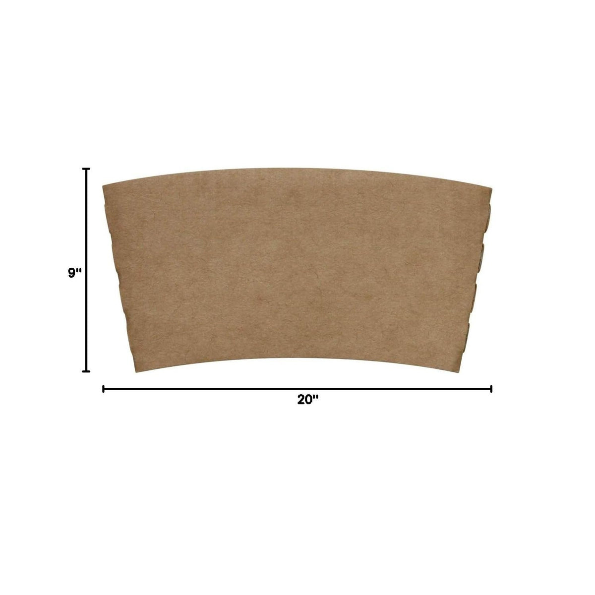 Karat [1,000 ct] Coffee Cup Sleeves Traditional Corrugated Coffee Cup Jackets for 10 oz to 24 oz Cups, Recyclable & Disposable (C5300 Kraft)