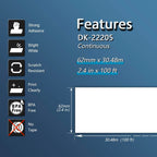 BETCKEY Replace for Brother DK-2205 (2.4 in x 100 ft) Label[10Roll/2Holder]