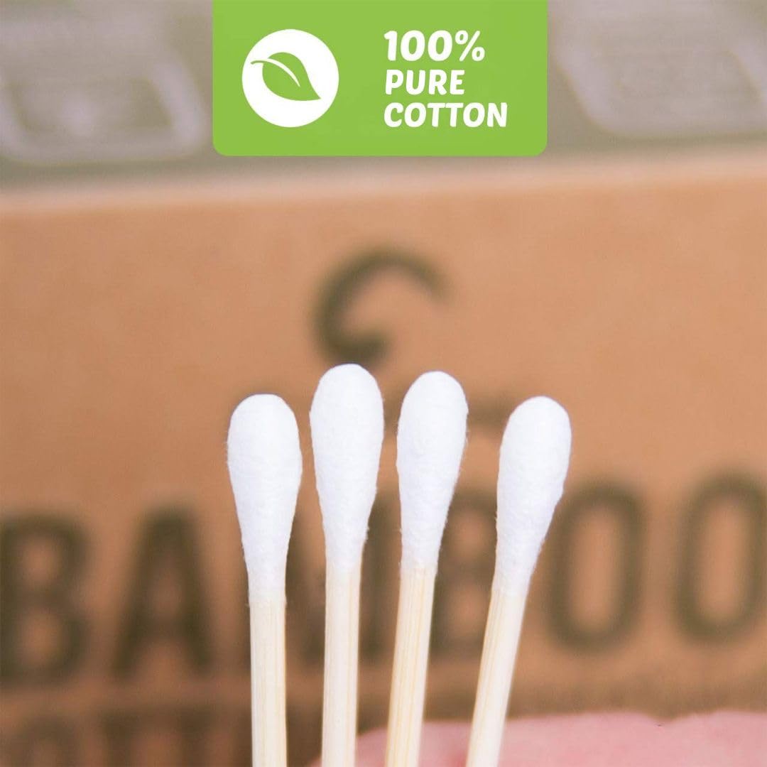 Buy now Bamboo Cotton Swabs 500 Count | Biodegradable & Organic Cotton Buds | Double Tipped Sticks | 100% Eco-Friendly & Natural | Perfect for Makeup & Nail Applications, Arts & Crafts, Removing Dust & Dirtâ€¦ at indiglob india