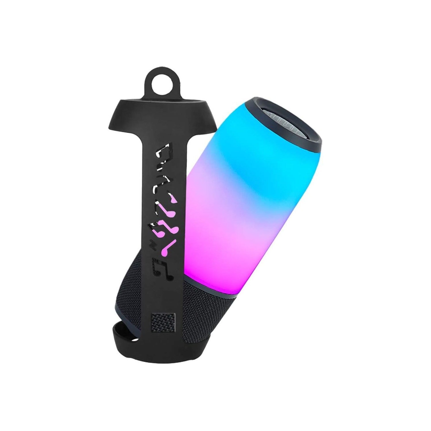 Buy now Linkidea Silicone Speaker Case Cover Compatible with JBL Pulse 3 Wireless IPX7 Waterproof Speaker, Protective Soft Skin Sleeve Travel Carrying Pouch with Keychain Hook (Black) at indiglob india