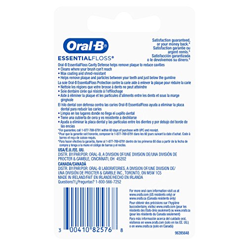 Buy now Oral-B Essential Floss, Waxed, Unflavored, 54 Yards (50 meters) - Pack of 2 at indiglob india