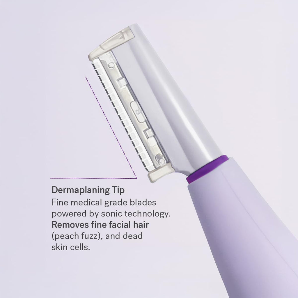 Michael Todd Beauty Sonicsmooth Dermaplane Razor for Women Face | Dermaplaning System + Eyebrow Trimmer, Peach Fuzz Remover, 8 Weeks of Dermaplaning Blades, 3-Year Warranty