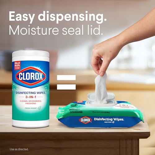 Buy now Clorox Disinfecting Wipes, Bleach Free Cleaning, Crisp Lemon, 75 Count (Pack May Vary) at indiglob india