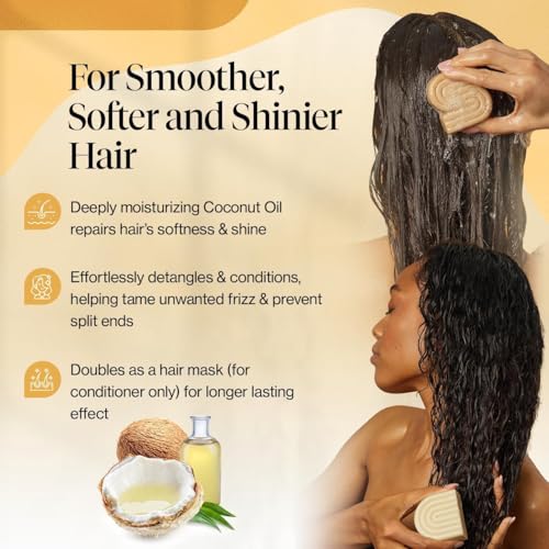 Buy now Kitsch Coconut Oil Shampoo and Conditioner Set Æ’?? Deep Moisturizing Shampoo and Conditioner Bar for Dry Damaged Hair Æ’?? Hydrating Solid Bars for Curly, Coily & Color Treated Hair Æ’?? Made in USA at indiglob india