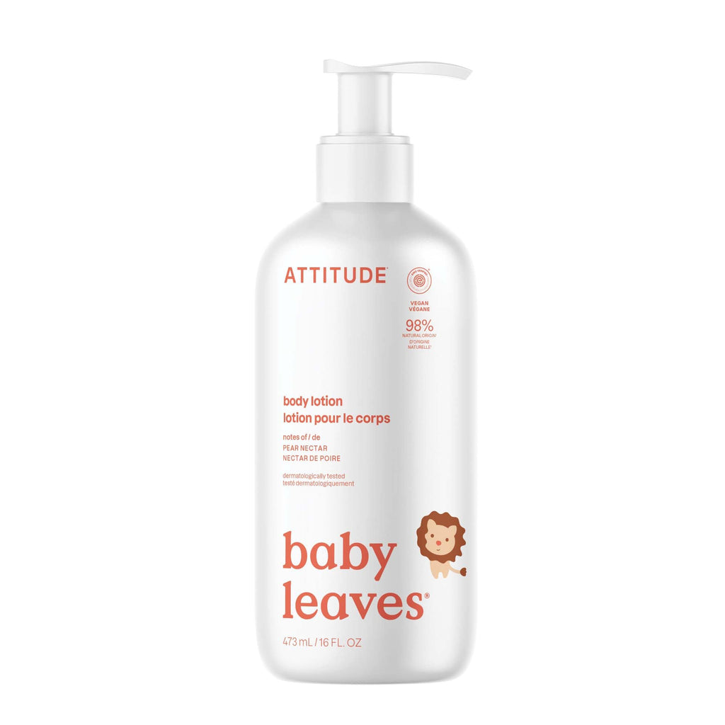 ATTITUDE Baby Lotion for Face & Body, Pear Nectar, EWG Verified, 16 Fl Oz