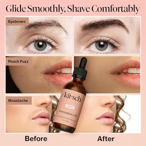 Buy now Kitsch Dermaplane Face Oil with Jojoba & Argan Oil â€“ Hydrating Facial Formula for Dermaplaning Tool, Gua Sha & Razor Use â€“ Irritation-Free Shave Oil for Soft, Radiant Skin â€“ 2oz at indiglob india