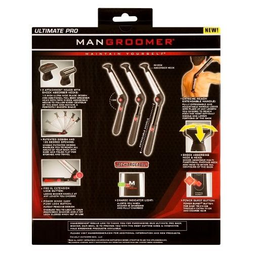 Buy now MANGROOMER - ULTIMATE PRO Back Shaver with 2 Shock Absorber Flex Heads, Power Hinge, Extreme Reach Handle and Power Burst at indiglob india