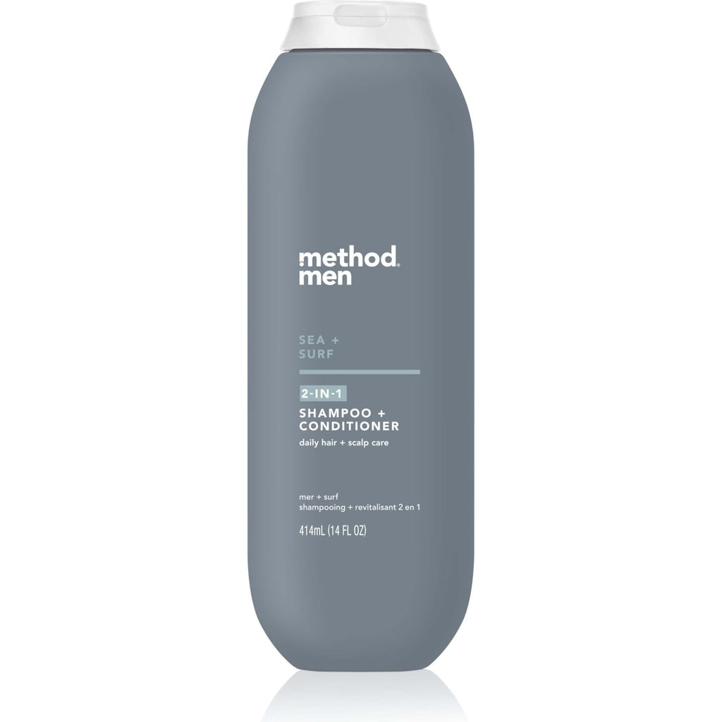 method men 2-in-1 Shampoo and Conditioner, Sea + Surf, 14 fl oz | Cleans and Conditions with Argan and Jojoba Oil - Made without Parabens