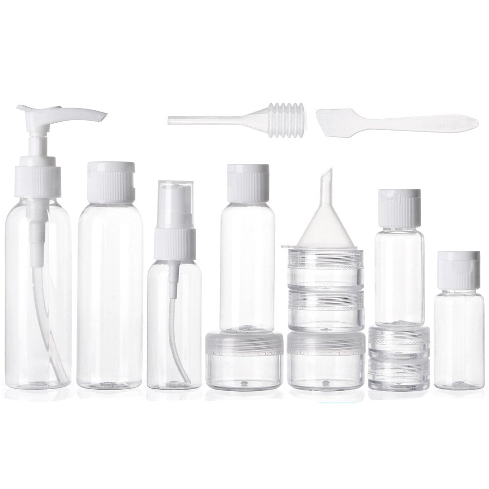 Buy now ALINK 16pcs Travel Size Toiletry Bottles Set, Tsa Approved Clear Cosmetic Makeup Liquid Containers with Zipper Bag at indiglob india