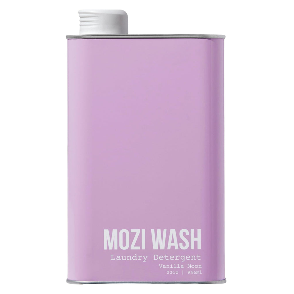 Mozi Wash Laundry Detergent Liquid, Vanilla Moon, 50+ Loads, Concentrated, Plant Based, Cruelty & Dye Free, Phosphate & Paraben Free, Earth Friendly, Long Lasting Fresh Scent, 32 oz Recyclable Bottle