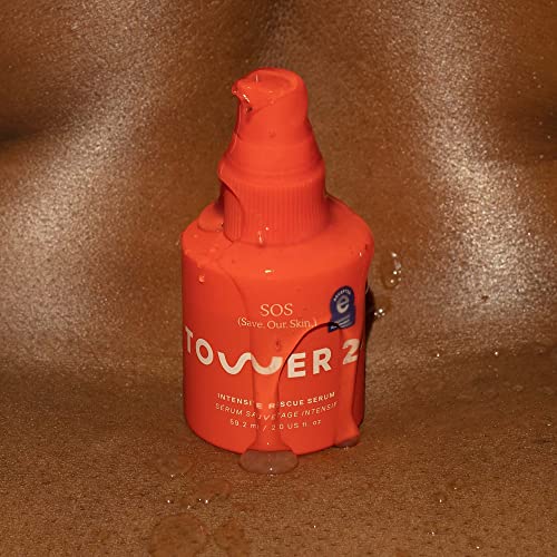 Buy now Tower 28 SOS Rescue Face Serum - Soothing Facial Serum with Hypochlorous Acid for Irritated, Sensitive Skin - Gently Helps Reduce Redness + Blemishes - Fragrance-Free Everyday Skin Care (2 oz) at indiglob india