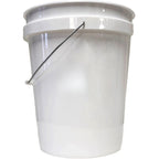 (2 Pack) 5 Gallon Round Utility Bucket, Comfort Handle, Plastic, White