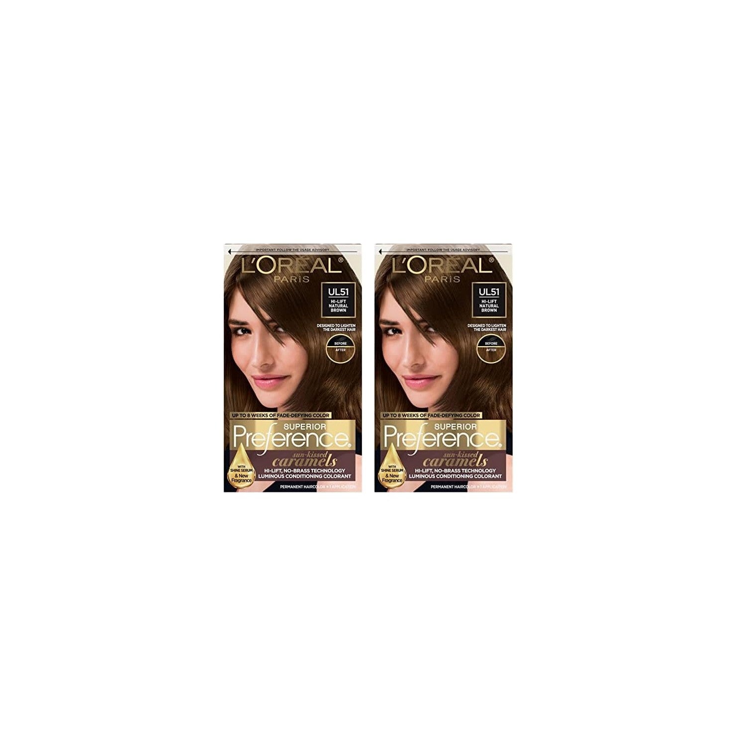 Buy now L'Oreal Paris Superior Preference Luminous Fade-Defying Permanent Hair Color, Hair Dye For Up to 9 Weeks of Radiance, Light Ash Blonde 9A, 1 Hair Dye Kit UL51 Hi-Lift Natural Brown 1 Count (Pack of 2) at indiglob india