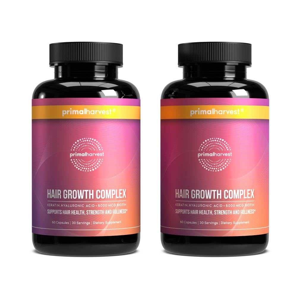 Primal Harvest Hair Growth Complex - Daily Supplement, Gluten & Dairy Free