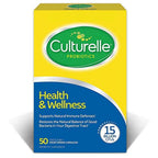 Culturelle Health & Wellness Daily Probiotic Supplement Men & Women, 30 Ct | 15 Billion CFUs, Lactobacillus rhamnosus GG Strain, Occasional Gas & Bloating Relief*, No Refrigeration, Vegan Capsule