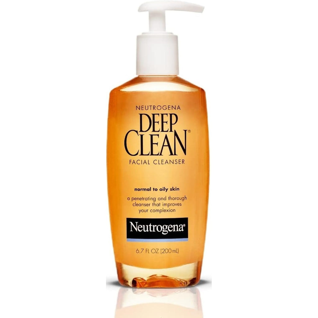Neutrogena Deep Clean Daily Facial Cleanser with Beta Hydroxy Acid for Normal to Oily Skin, Alcohol-Free, Oil-Free & Non-Comedogenic, 6.7 fl. oz (Pack of 3)