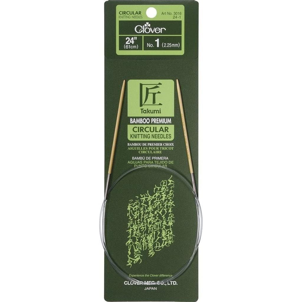 Buy now Clover Takumi Bamboo Circular 24-Inch Knitting Needles, Size 11 (3016/24-11) US 3 (3.25mm), 24 Inches at indiglob india