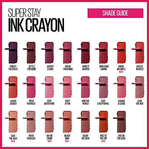 Buy now Maybelline SuperStay Ink Crayon Matte Longwear Lipstick With Built-in Sharpener, Forget The Rules, 0.04 Ounce at indiglob india